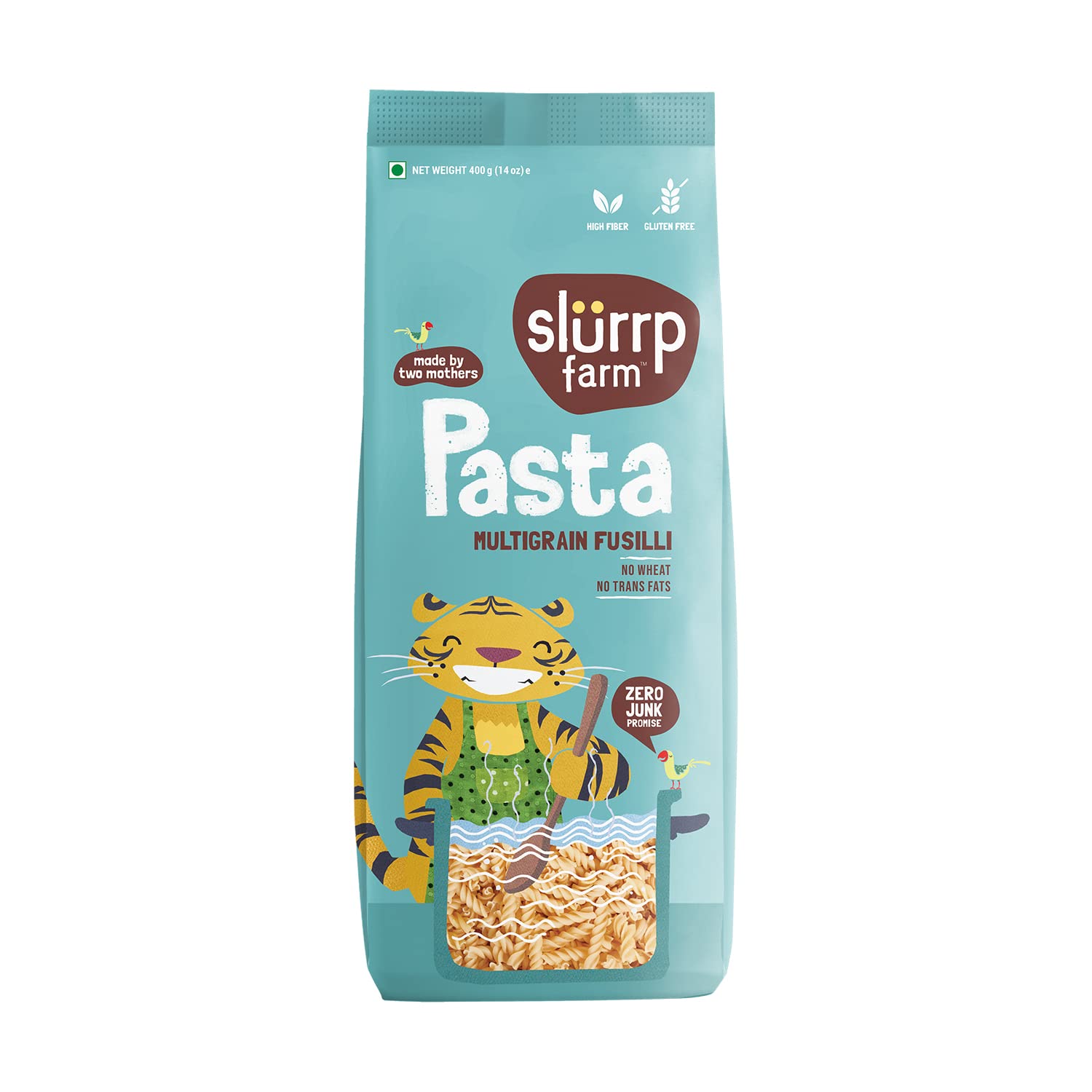 Slurrp Farm No Maida Multigrain Fusilli Pasta | No Transfat | Healthy Pasta made with Brown Rice and Corn | 400 g