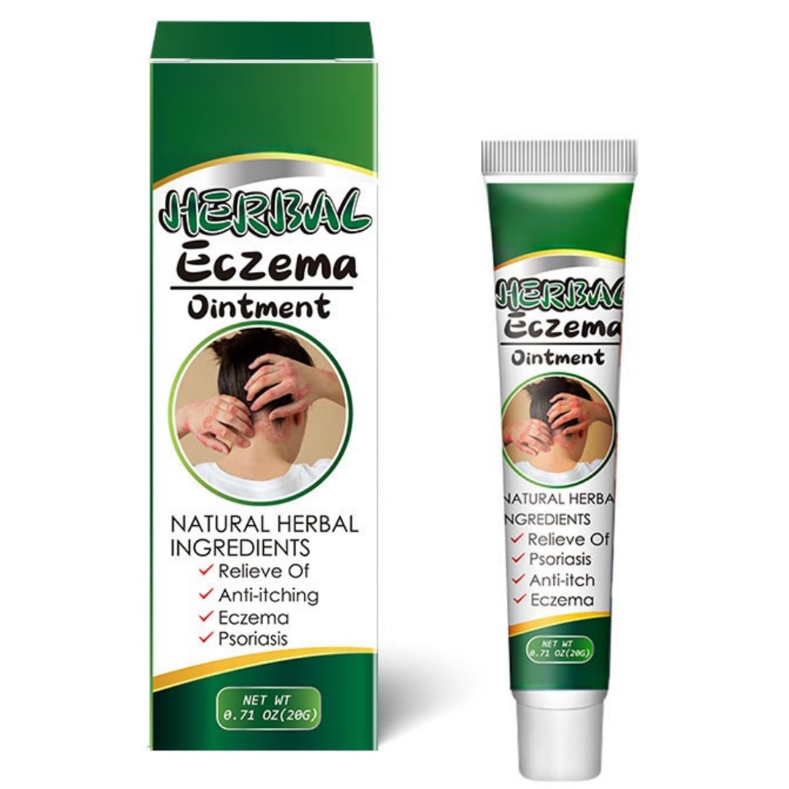 POSICHEHerbal Eczema Ointment 20g, Soothes Itchy And Inflamed Skin, Natural Herbal Formula Moisturizing and Hydrating, Alleviate Redness and Irritation Caused By Eczema, Gentle and Non-Irritating