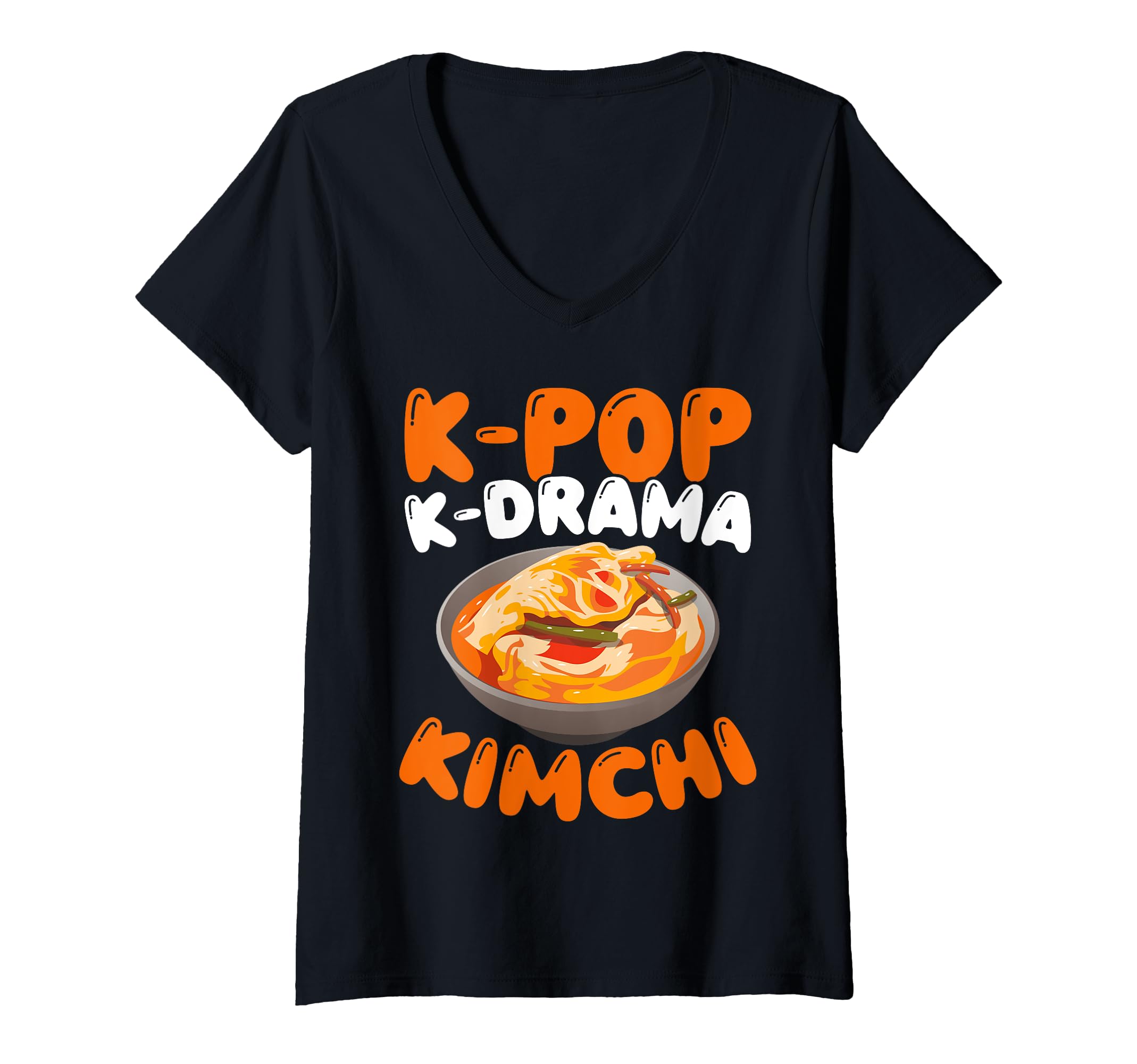 Womens Kimchi Lover Asian Food Lover K-Pop. K-Drama. Kimchi. V-Neck T-Shirt