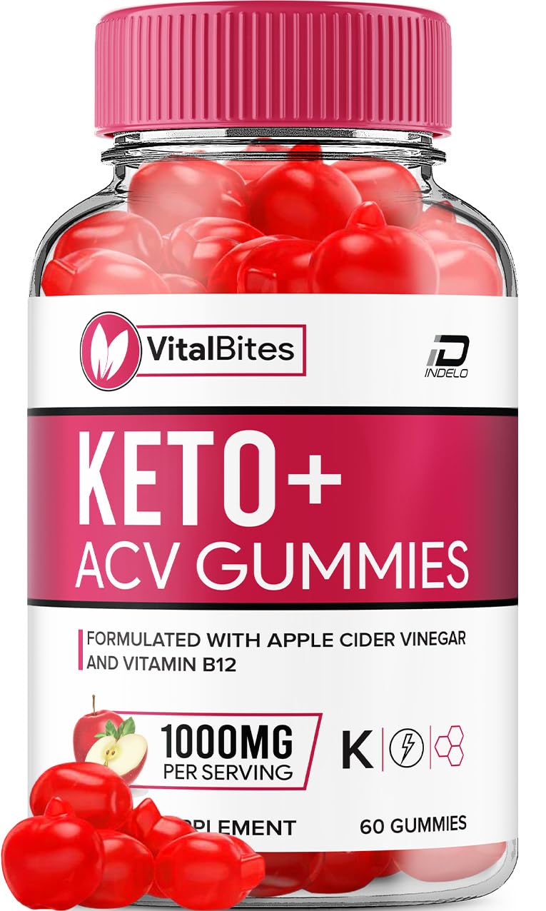 Vital Bites Keto ACV Gummies Supplement – VitalBites Keto + ACV Gummies Apple Cider Vinegar 1000MG, Vital Bytes Gummies Reviews, Vitamin B12 (1 Pack - 60 Gummies)