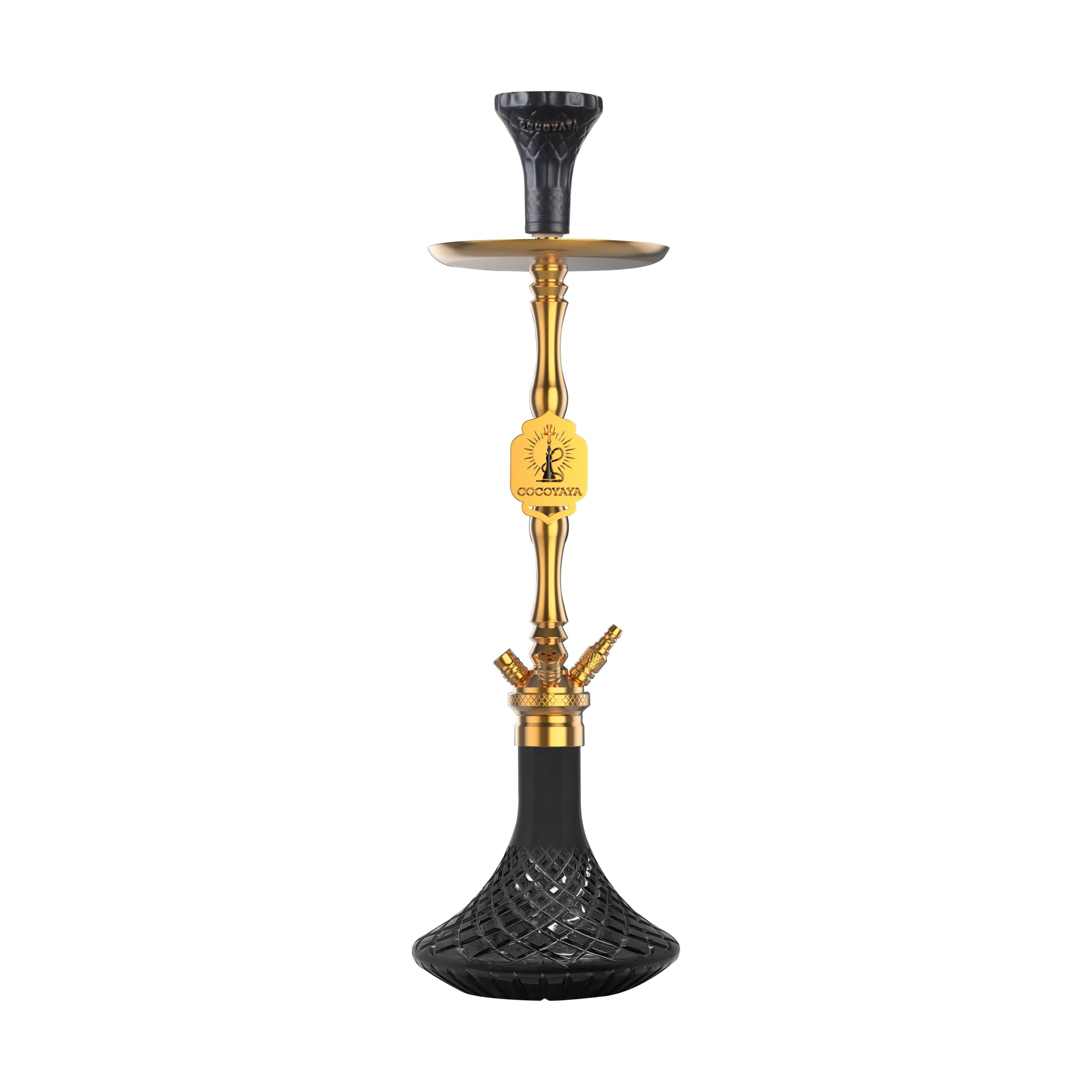 COCOYAYA Melrose Series Hookah Golden Design 1 (Black Base)