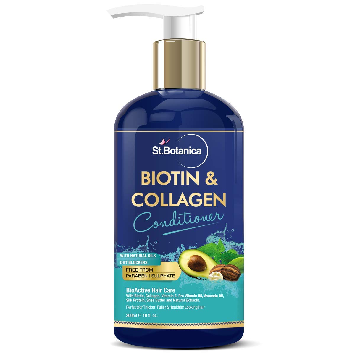 StBotanicaBiotin & Collagen Hair Conditioner, 300ml - For Thicker, Fuller and Healthy Hair, with Pro-Vitamin B5, E, Saw Palmetto & Shea Butter