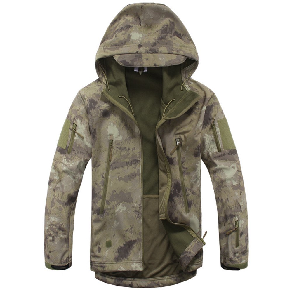 Noga Men Outdoor Hunting Camping Waterproof Coats Soft Shell Ruins Camouflage Jacket Hoodie