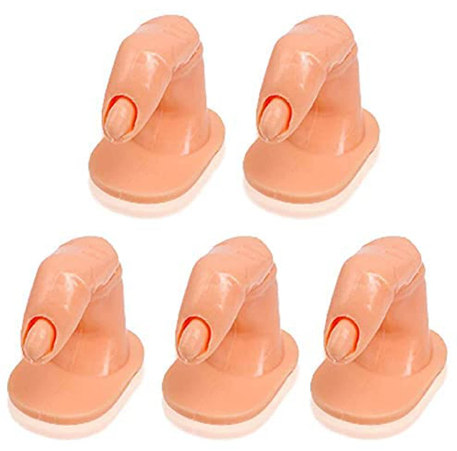 kira Manicure Fake Fingers for Acrylic Nail Practice Finger Nail And Art Training Display Decoration (Without Nails) (Pack Of 5)