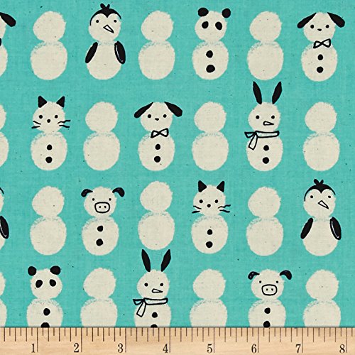 Cotton + Steel Noel Snow Babies Mint Quilt Fabric By The Yard, Mint