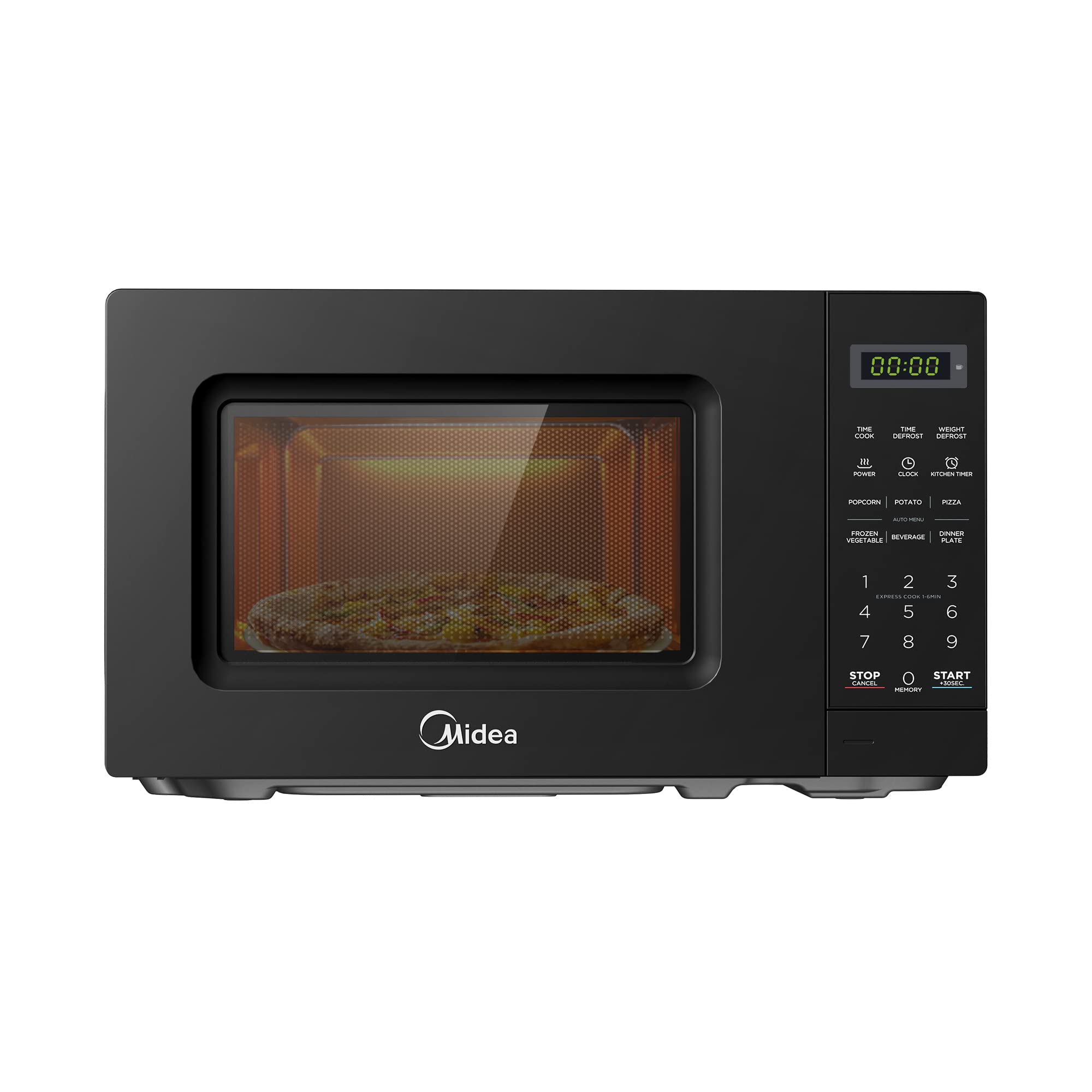 Midea 20L Solo Microwave Oven with Digital Touch Control, 700W, Child Lock, Memory Function, Defrost-by-weight-or-time, Fast Reheat, Push Button Door Opening, Best for Home & Office, Black, EM721BK