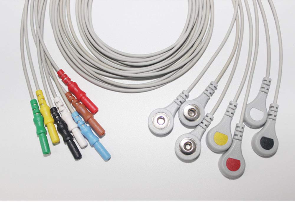 90cm Electrodes Cables, General Purpose Contact Accessory, Soft TPU, Lead Cable Adapter Connection Wire, Data Cable, Tester Leads (10 Pcs Dynamic Holter Recording Cable)