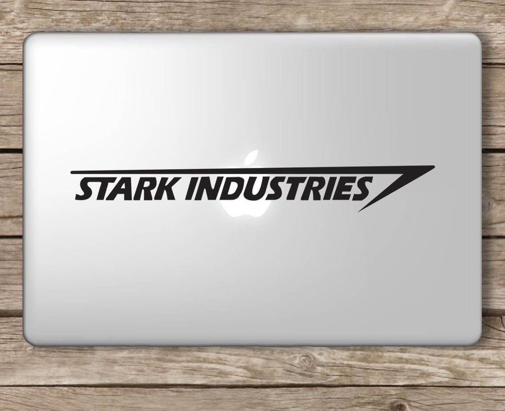 Fusion GraphixStark Industries Iron Man Avengers Laptop Vinyl Sticker (Black)