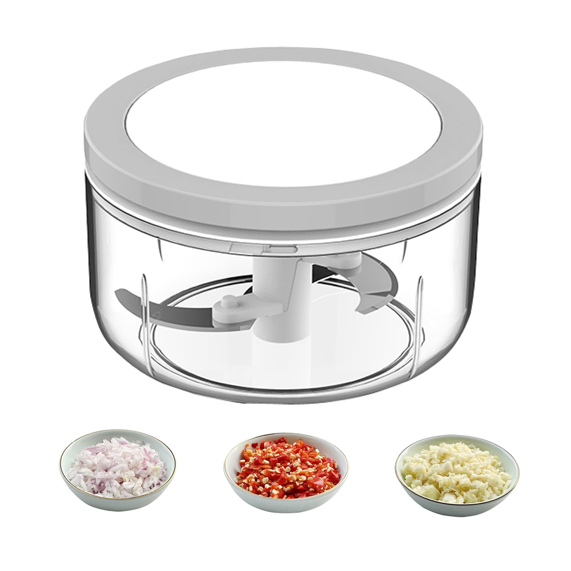 Manual Food Chopper Vegetable Chopper, 550ML Chopper Hand String Vegetable Chopper Onions Cutter for Veggies, Meat, Ginger, Peppers, Fruits, Nuts, Herbs, etc