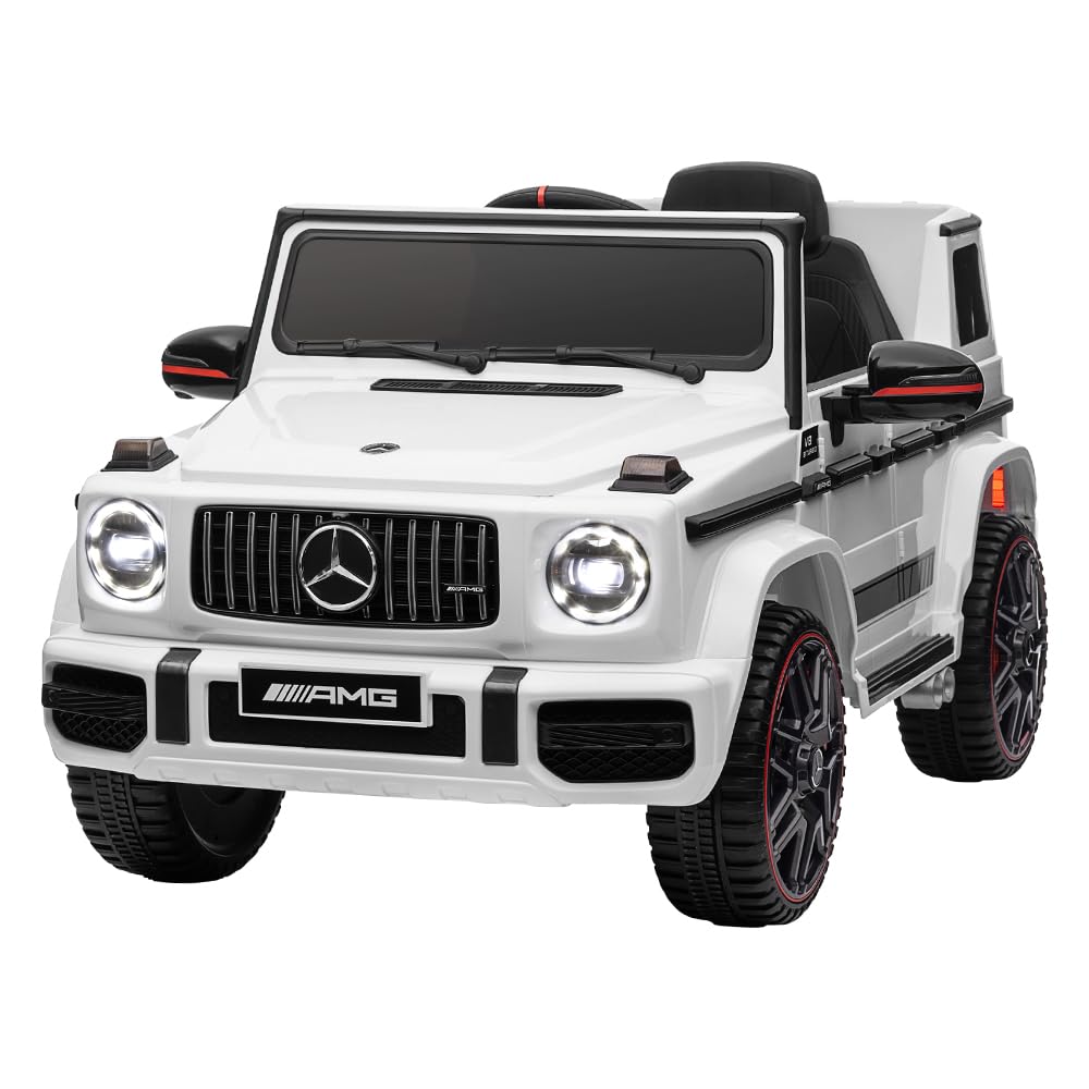 Dorsa Kids Ride On Cars Mercedes-Benz Amg G63 Licensed Remote Control Mp3-White, 0002-S-W