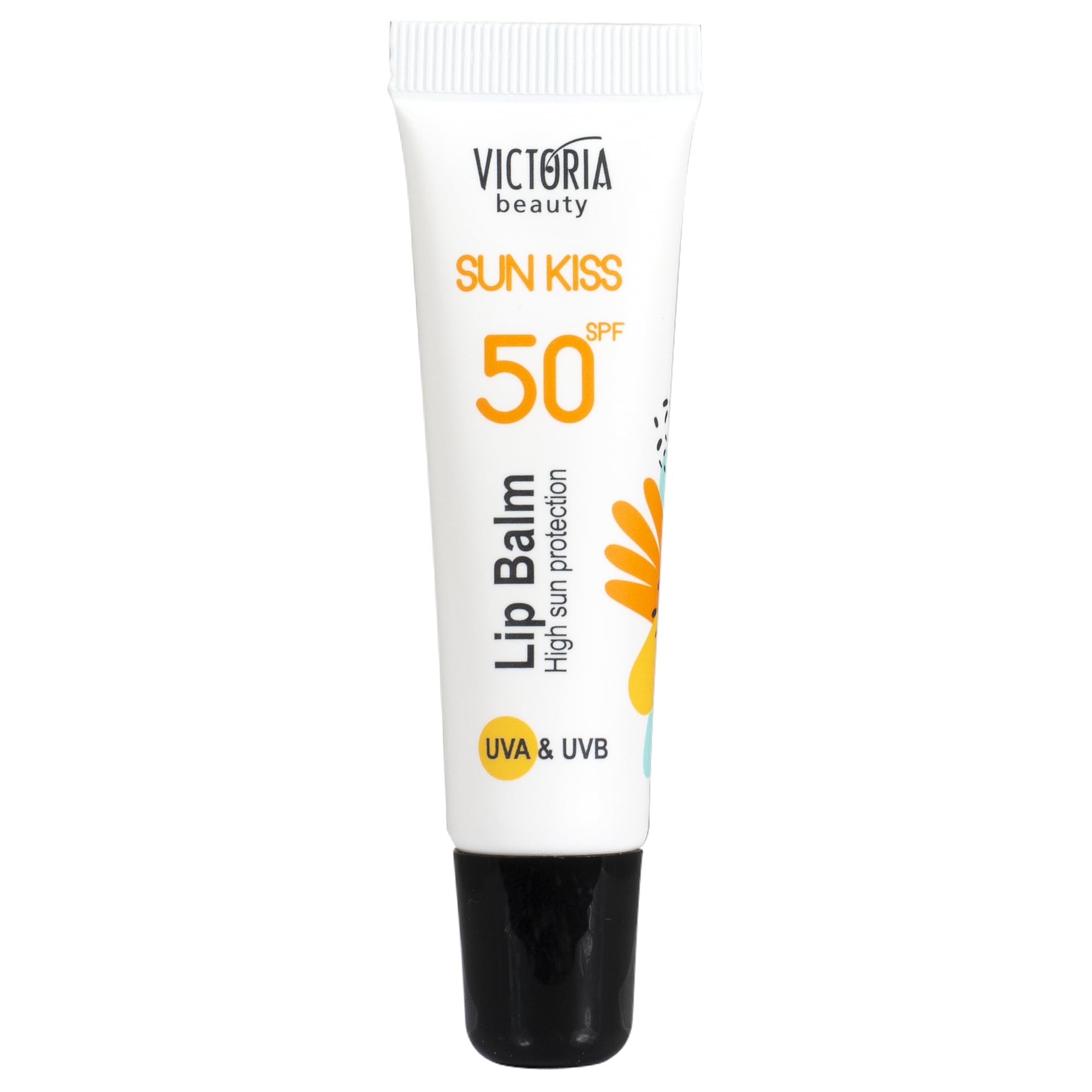 Victoria Beauty Sun Kiss SPF 50 Lip Balm - Lip Sunscreen with Coconut Oil, Sweet Almond Oil, and Hyaluronic Acid, 10ml