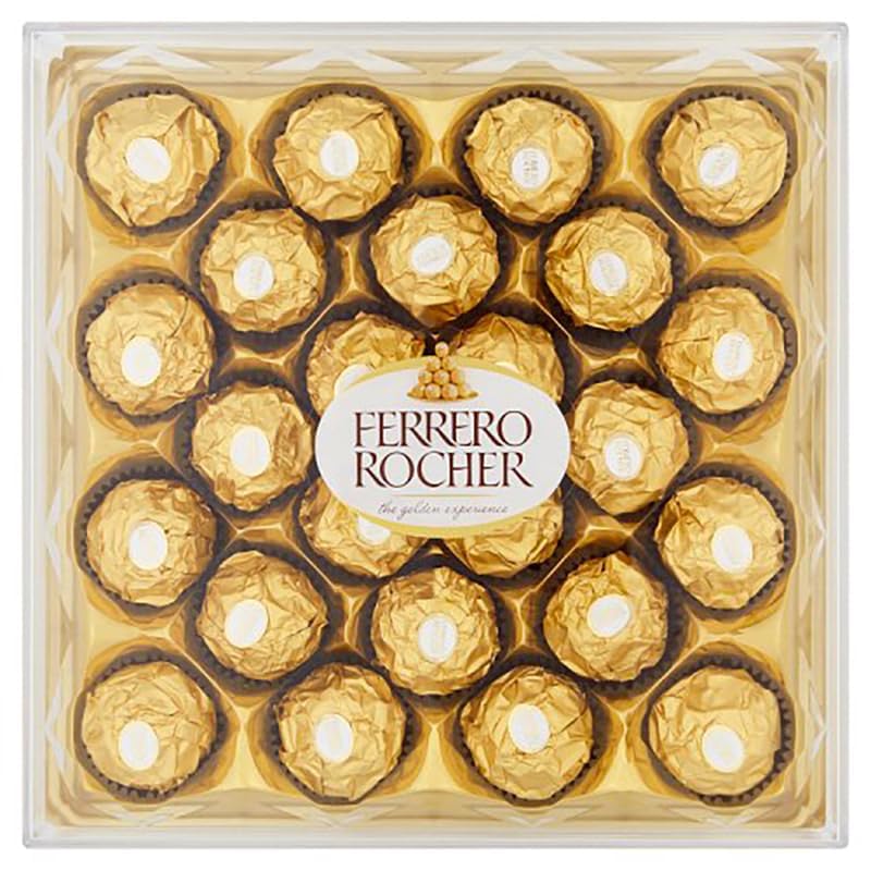 Rocher Milk Chocolate Hazelnut Pralines Gift Box – 24 Pieces (300g) | Luxurious Taste | Elegant Packaging | Gift For Special Occasions