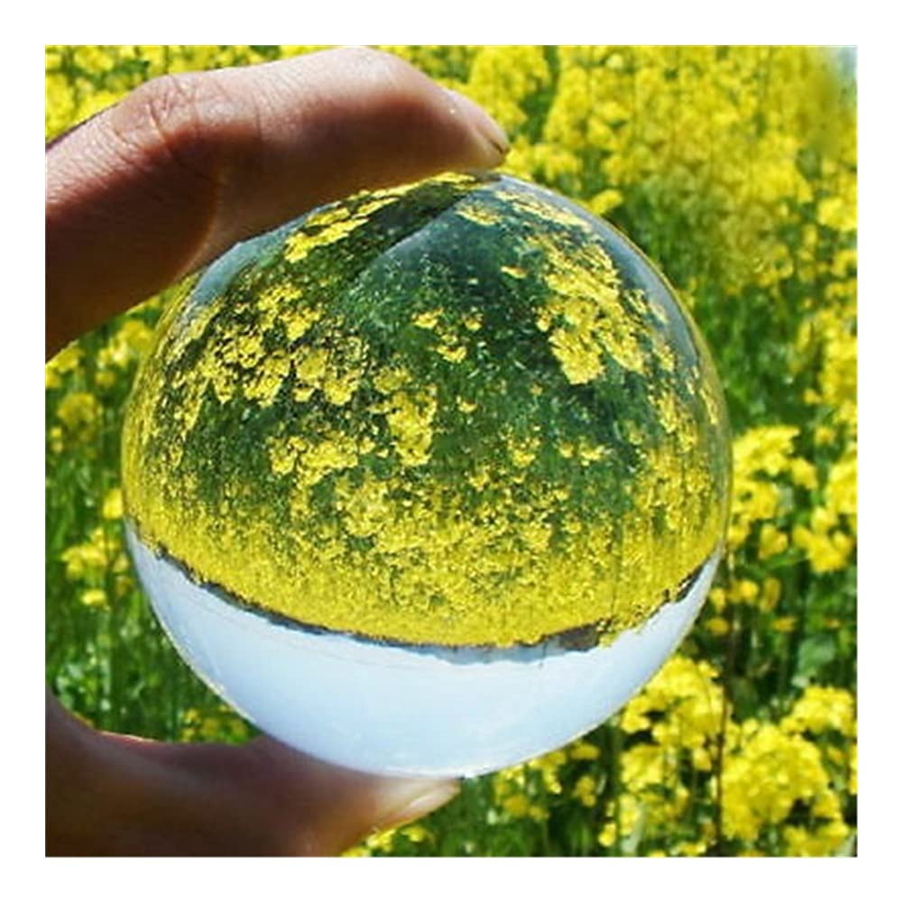 WPFHY Clear Round Glass Crystal ball Sphere Comprehensive efficacy, seven chakras balance, awa (Size : 80mm)