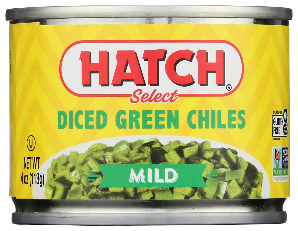 Hatch Mild Diced Green Chilis 4 Ounce (Pack of 12)