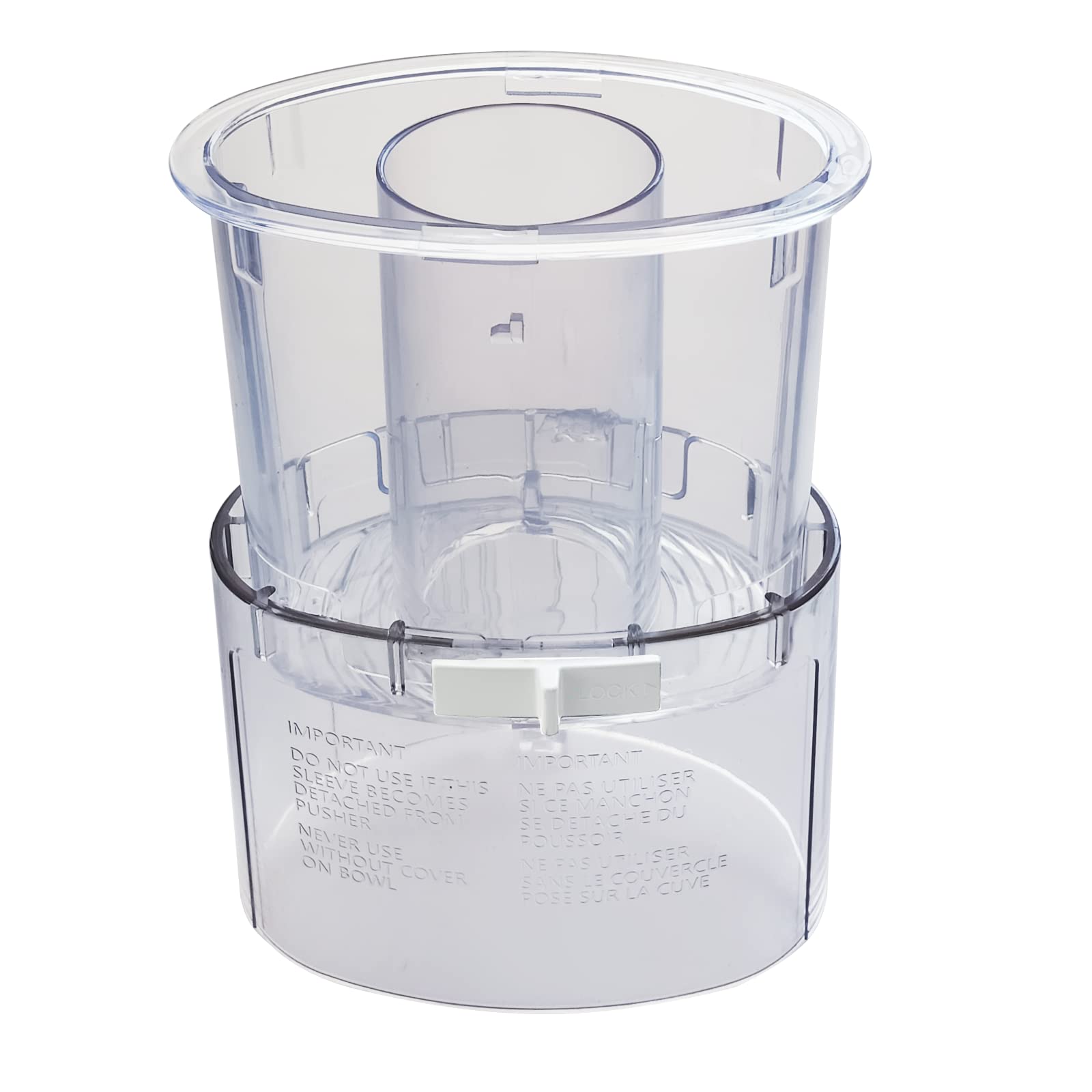 DLC-018BGTX (DLC-018BGTX-1) Large Pusher and Sleeve Assembly Fit for Food Processors, Compatible with Cuisinart Tritan Custom Food Processor DFP-14BCN, DLC-8S, DFP-14, DFP-11