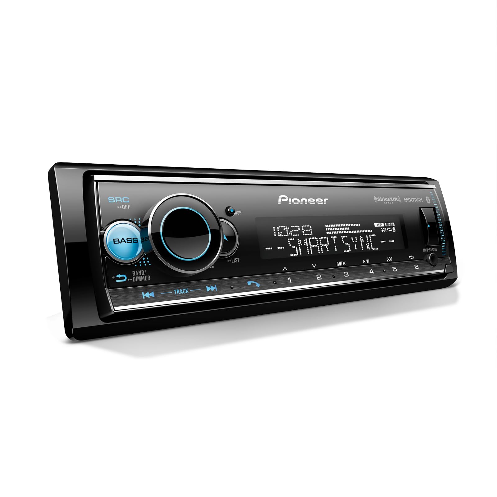 Pioneer MVH-S522BS Bluetooth Car Stereo with USB/AUX Inputs, Pioneer Smart Sync, and Hands-Free Calling for Enhanced In-Car Audio Experience