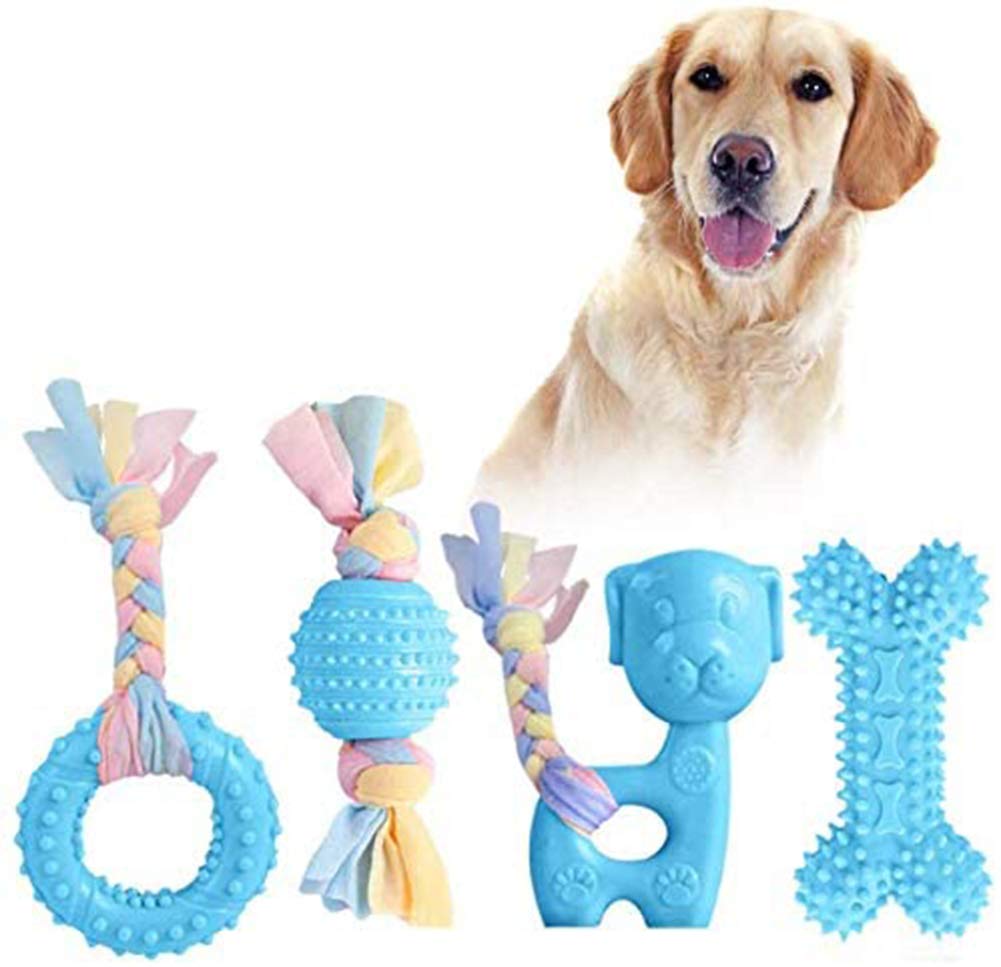 Dog Chewing Toys for Puppies 4 Packages Dog Chew Rope Ball Frisbee Durable for Small to Medium Dog Interactive Games Dog Chew Toys Durable Natural Rubber Dog Toys