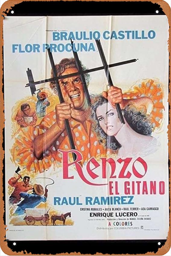 Renzo el gitano Movie Poster Home Wall Art Decoration Retro Metal Tin Sign 8x12 inch