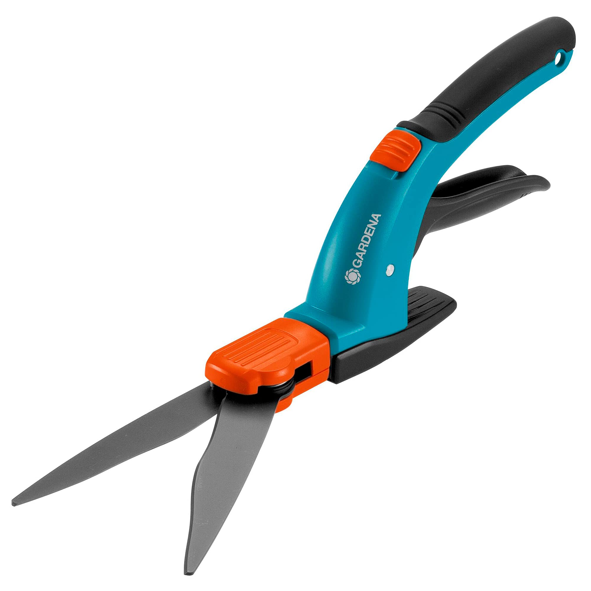 GARDENA Comfort Grass Shears, Rotatably: Lawn Trimmer 360 ° Rotatable Cutting Ambidextrous, Serrated for Precise Cutting, Non-Stick Coating, Comfort Grip (8734-20)