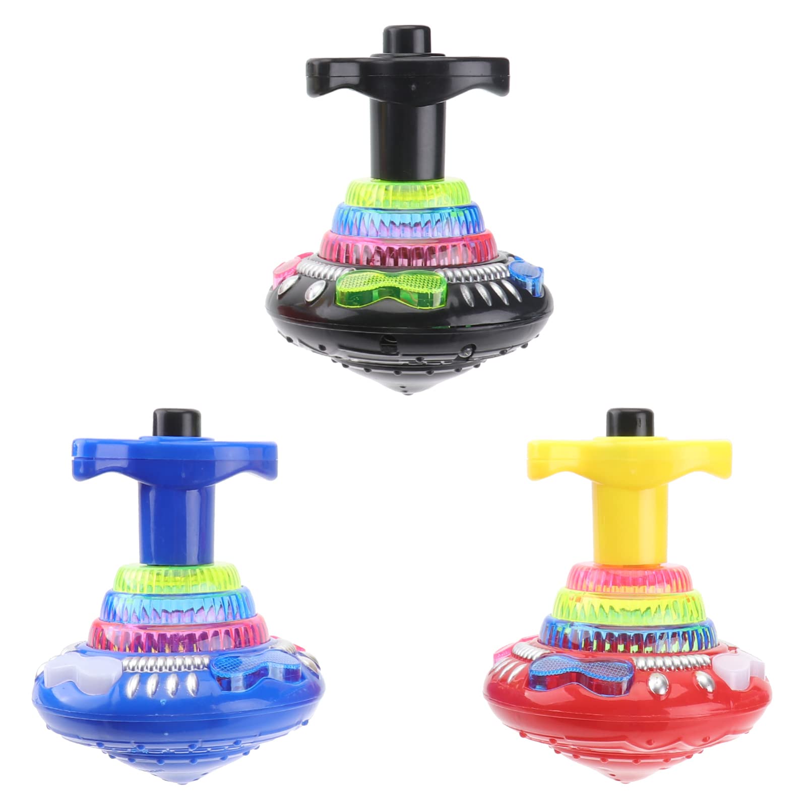 Toddmomy 3Pcs Music Spinning Top Toy Spinning Gyro Toys Spinning Top Party Favors Interactive Games for Kids Children (Random Color)