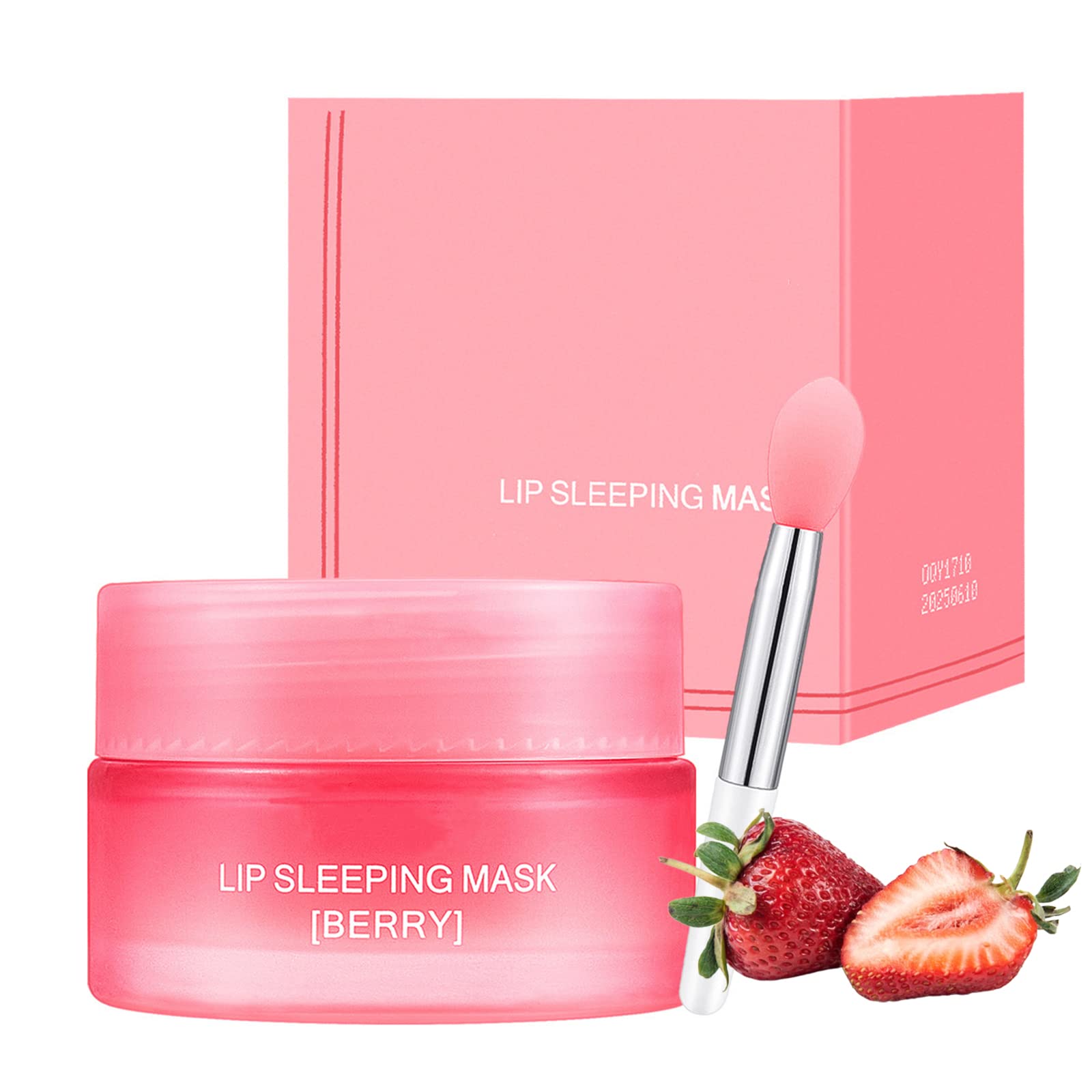 Shefave Lip Sleeping Mask,Lip Care Lip Moisturiser,Lip Mask Overnight Lip Balms,Dark Lips Repairs Dry Chapped Peeling Cracked Lips,Long lasting Moisture & Conditioning(Strawberry)