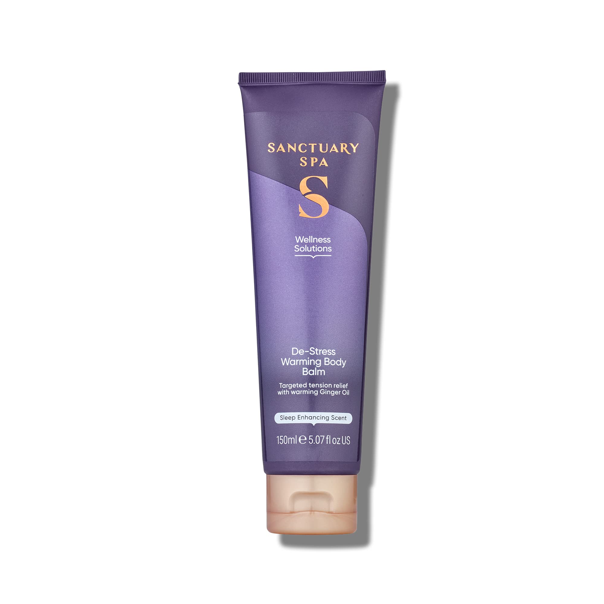 SANCTUARYSpa De-Stress Warming Body Balm, No Mineral Oil, Cruelty Free & Vegan Muscle Rub, 150ml, Purple