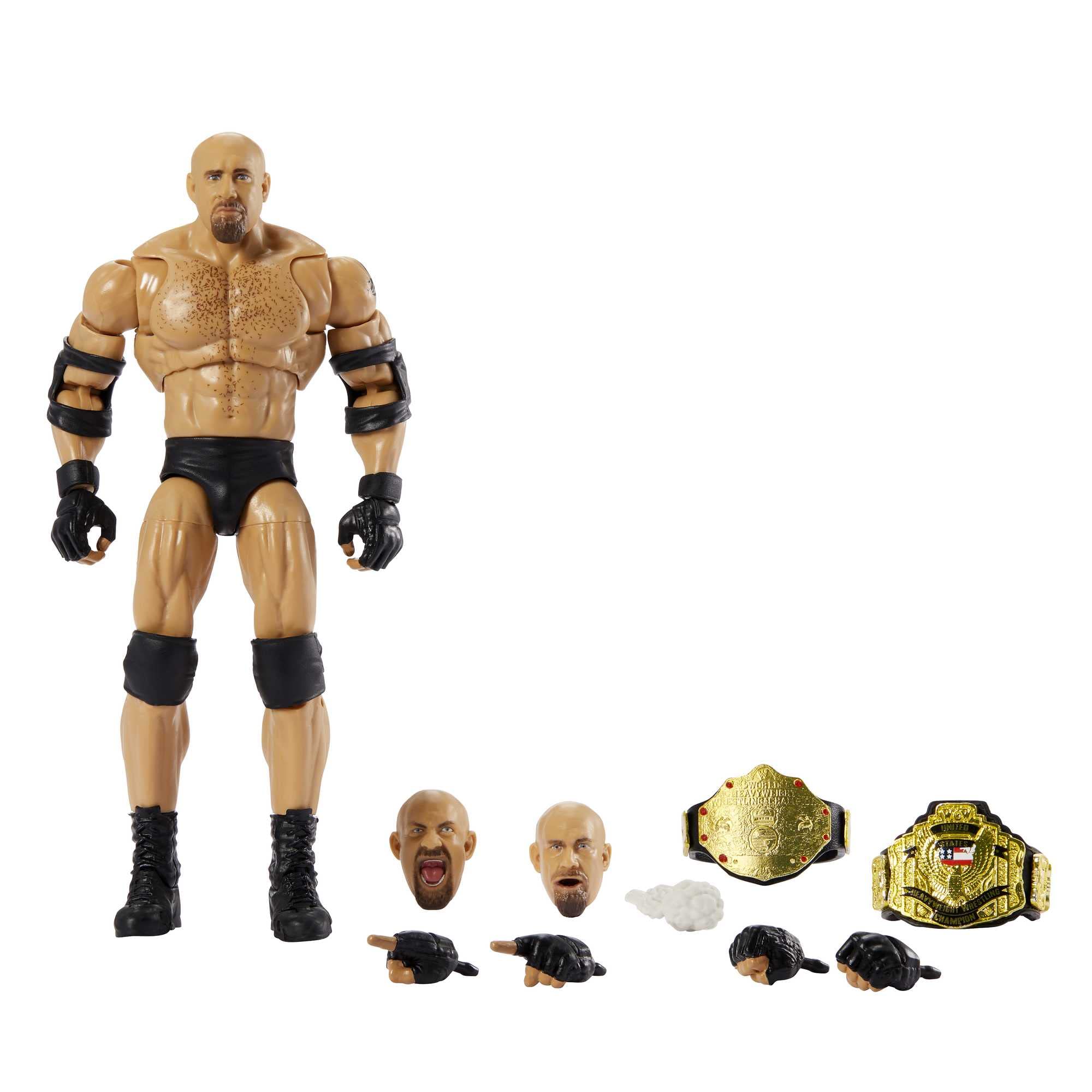 Mattel WWE Ultimate Edition Fan TakeOver Action Figure, Goldberg Collectible Set with Interchangeable Accessories Like Extra Heads & Swappable Hands