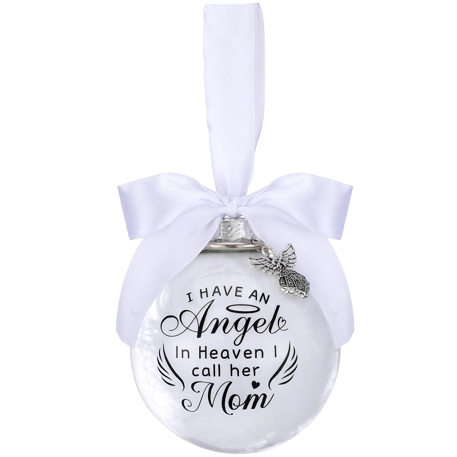 Cunno Memorial Christmas Ornament Mom in Heaven Christmas Ornament Angel in Heaven Memorial Christmas Ornament Mom in Heaven Gifts Glass Ball Memorial Ornaments for Loss of Mom