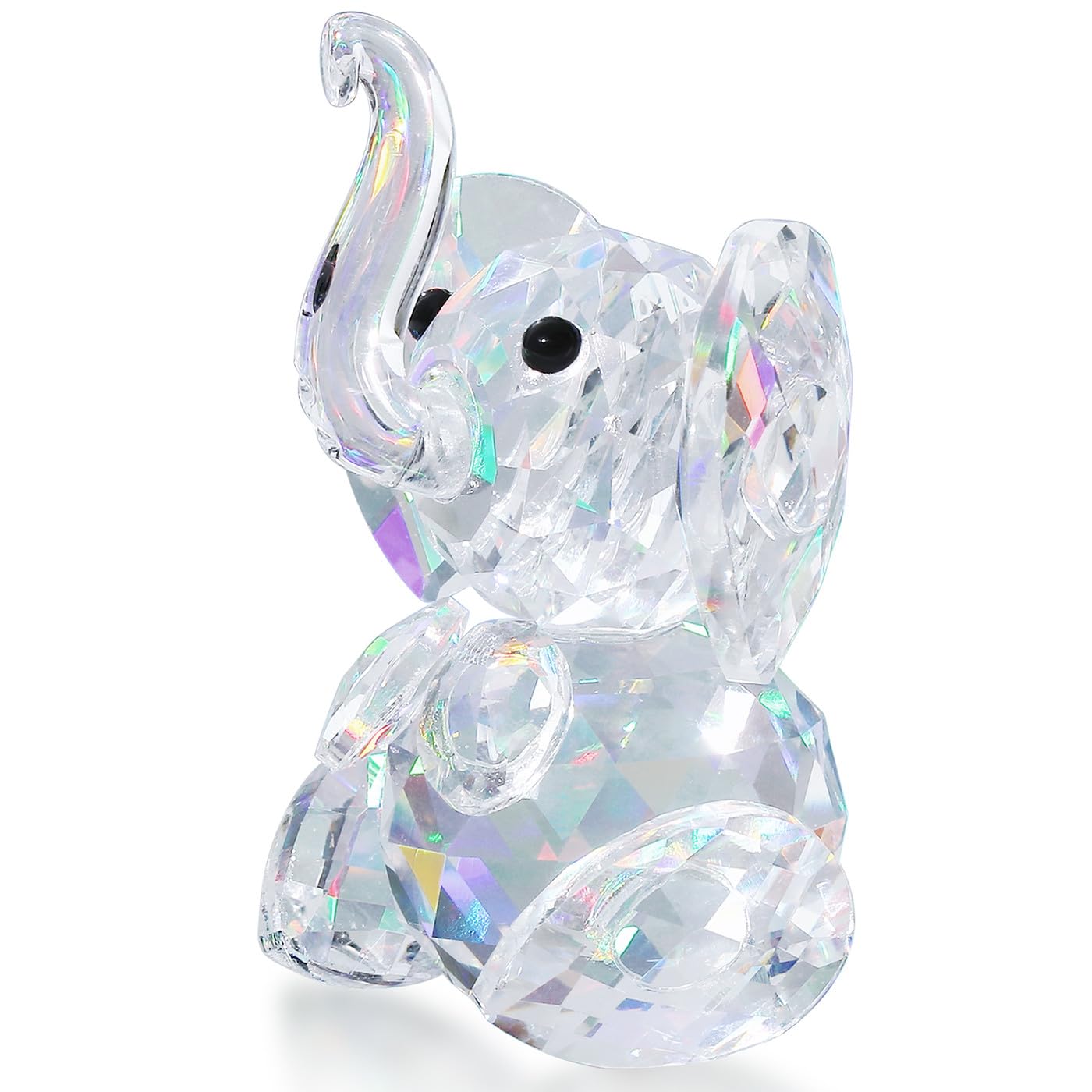 MAIBAOTA Crystal Elephant Figurine Elephant Gifts for Women Cute Glass Animals Ornament Elephant Decor Statue