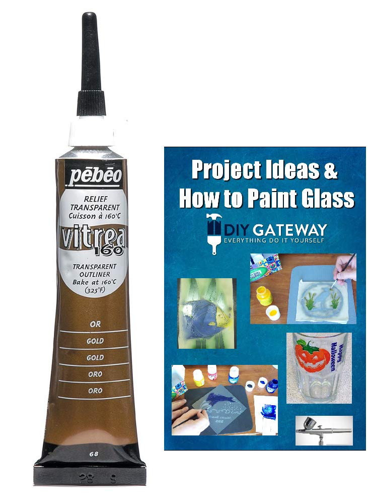 Glass Paint Outliner Gold Leading: Permanent Bake Bonding Technology, Create Faux Lead Lines for Glass Stain Painting + Ebook