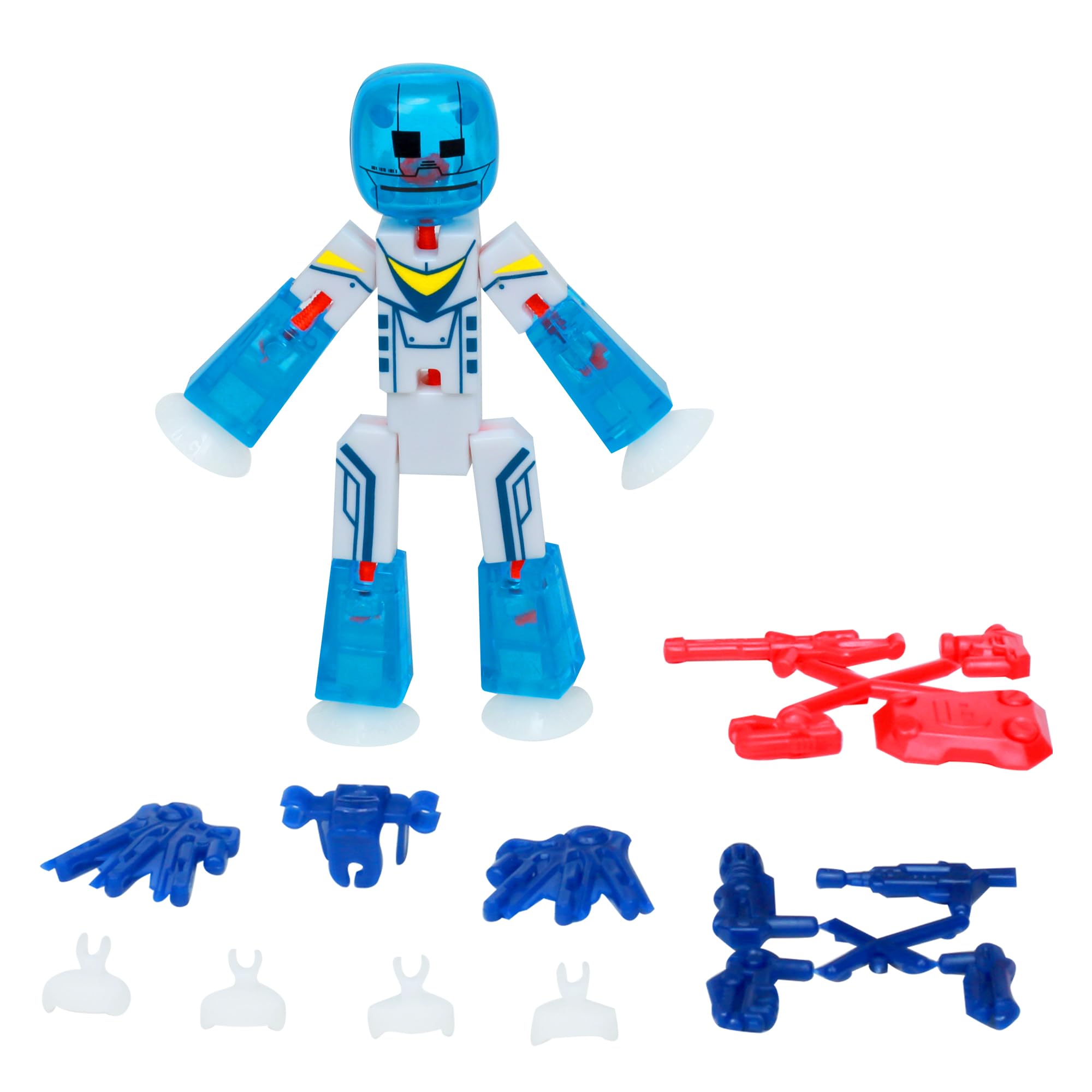 Zing StikBot Zingtannica Action Pack - Collectible Action Figures and Accessories, Includes 1 Stikbot, 1 Set of Accessories, Stop Motion Animation, Ages 4 and Up (Blue (Vangarden))