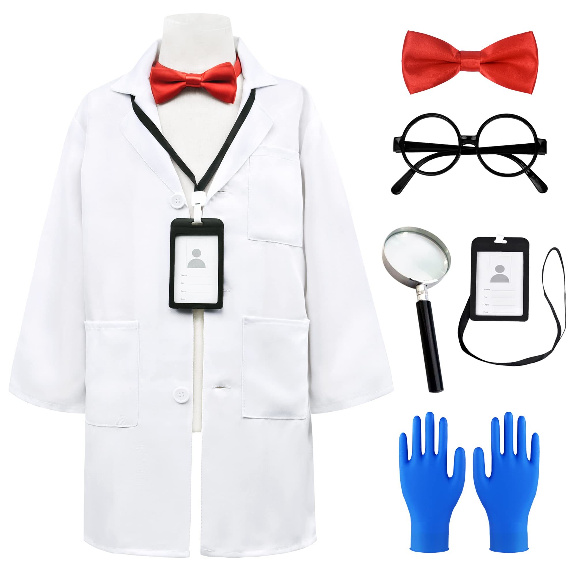 Doctor Scientist Costume for Kids Pretend Play White Lab Coat with Accessories 3-12 Years…