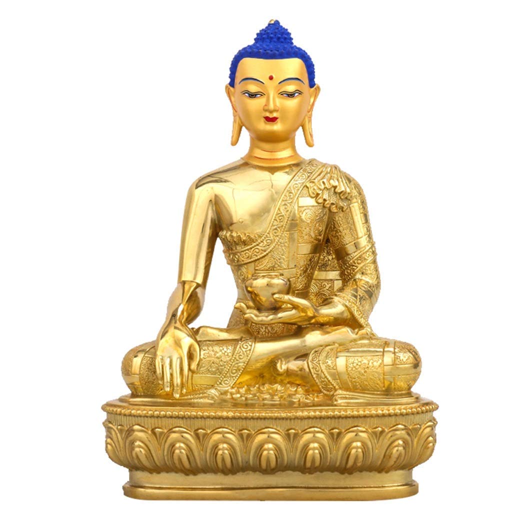 Meditative Buddha Pure Copper Buddha Statue Enshrines Ornaments Buddhist Supplies Nanwu Shakyamuni Buddha Decorations Statue (Size : S)