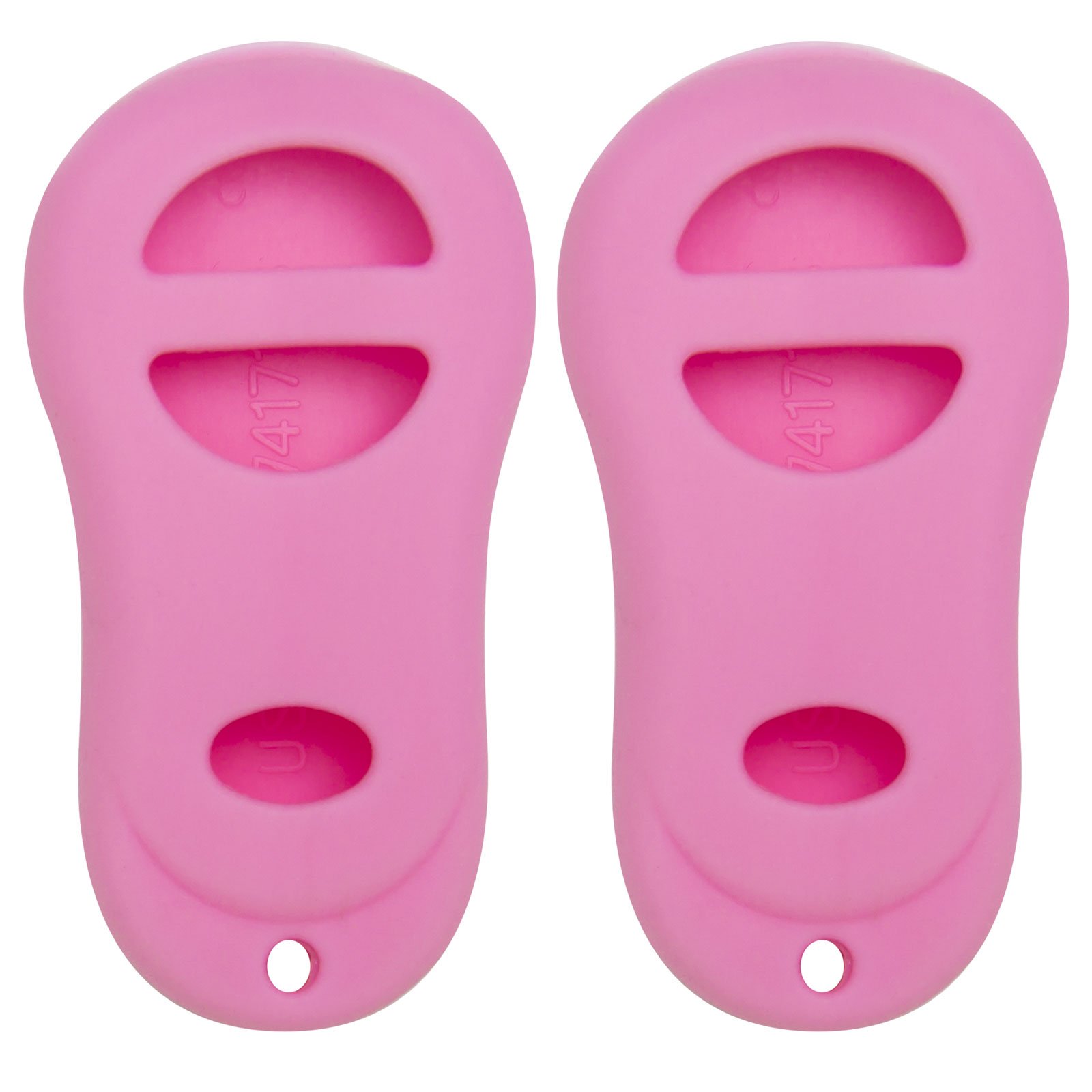 Keyless2Go New Silicone Cover Protective Cases for Remote Key fobs FCC GQ43VT9T GQ43VT13T GQ43VT17T - Pink - (2 Pack)