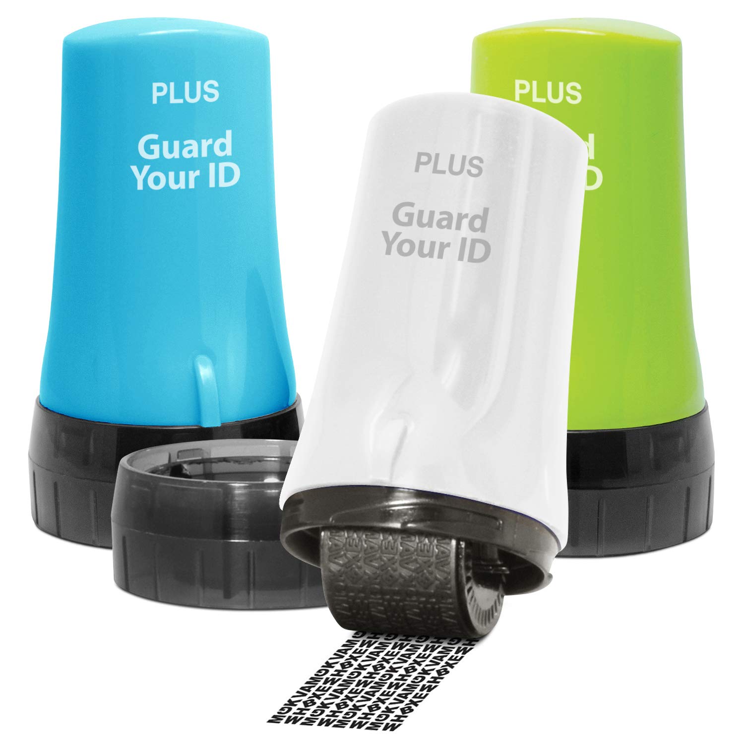 Guard Your ID Advanced 2.0 Roller 3-Pack – Identity Theft Protection & Privacy Stamp (Turquoise, Green, White)