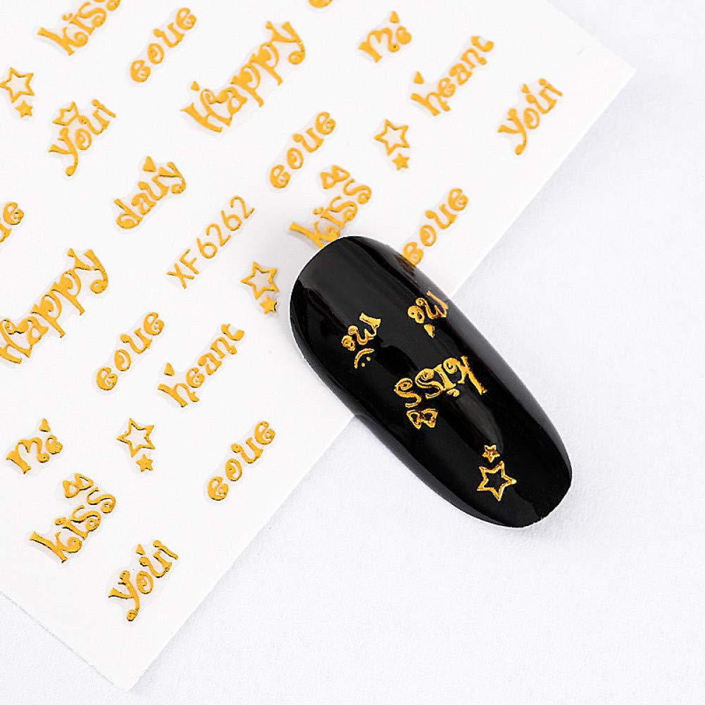 YHNSXZ 30 Styles/sheet 3D Laser Nail Sticker Nails Art Manicure Back Glue Decal Decorations Design For Nail Tips