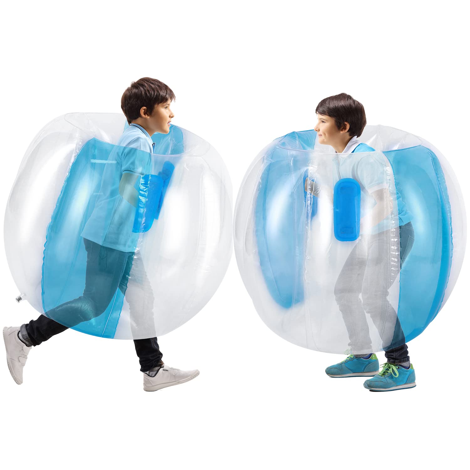 TheefunBumper Balls, 2 Pack Inflatable Body Bubble Soccer Ball, 36inch Durable PVC Vinyl Bopper Toys for Kids Physical Outdoor Active Play, Giant Human Hamster Knocker Body Zorb Ball