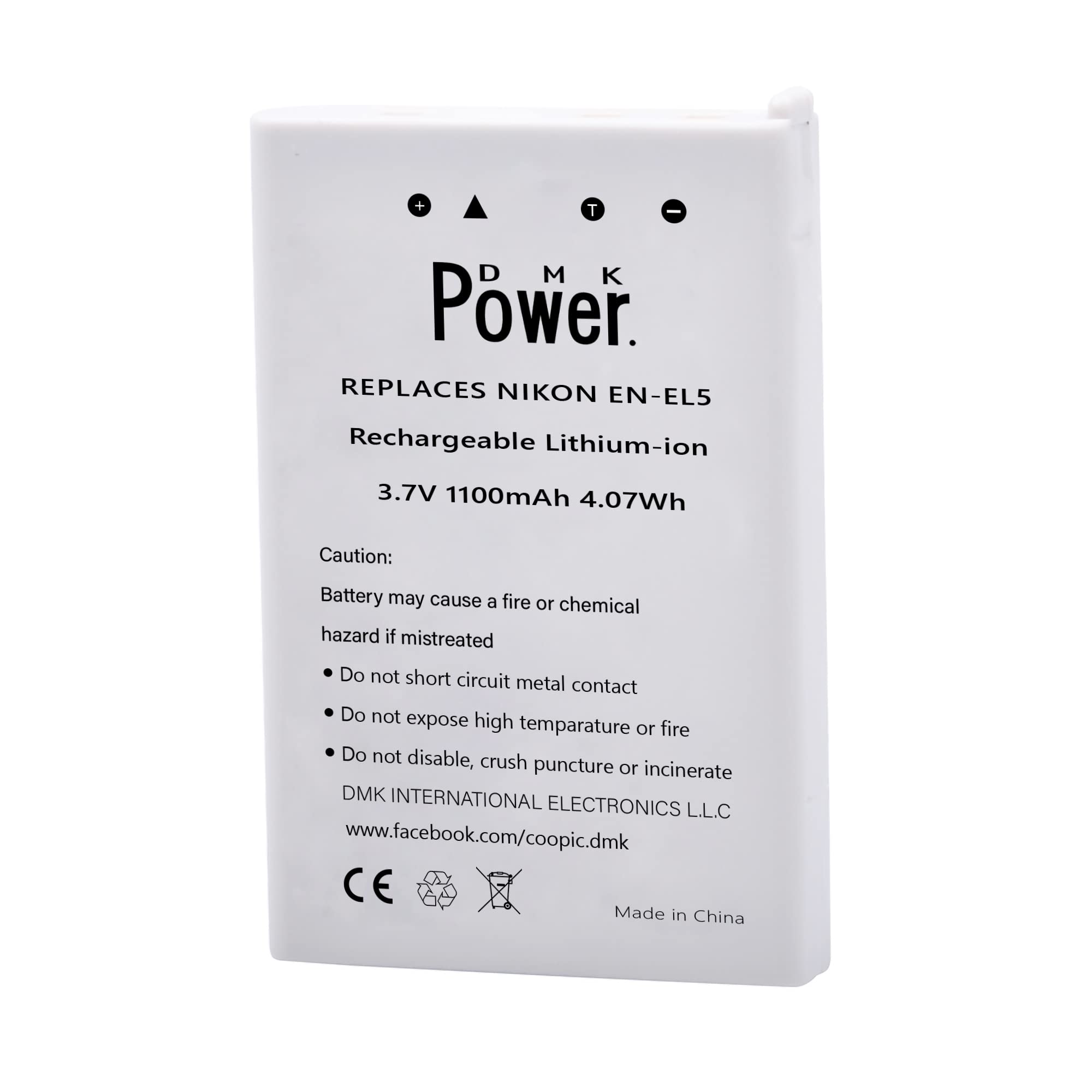 DMK Power EN-EL5 Replacement Battery Compatible with Nikon CoolPix 3700 4200 5200 5900 7900 P3 P4 P80 P90 P100 P500 P510 P520 P530 P5000 P5100 P6000 S10 Digital Camera