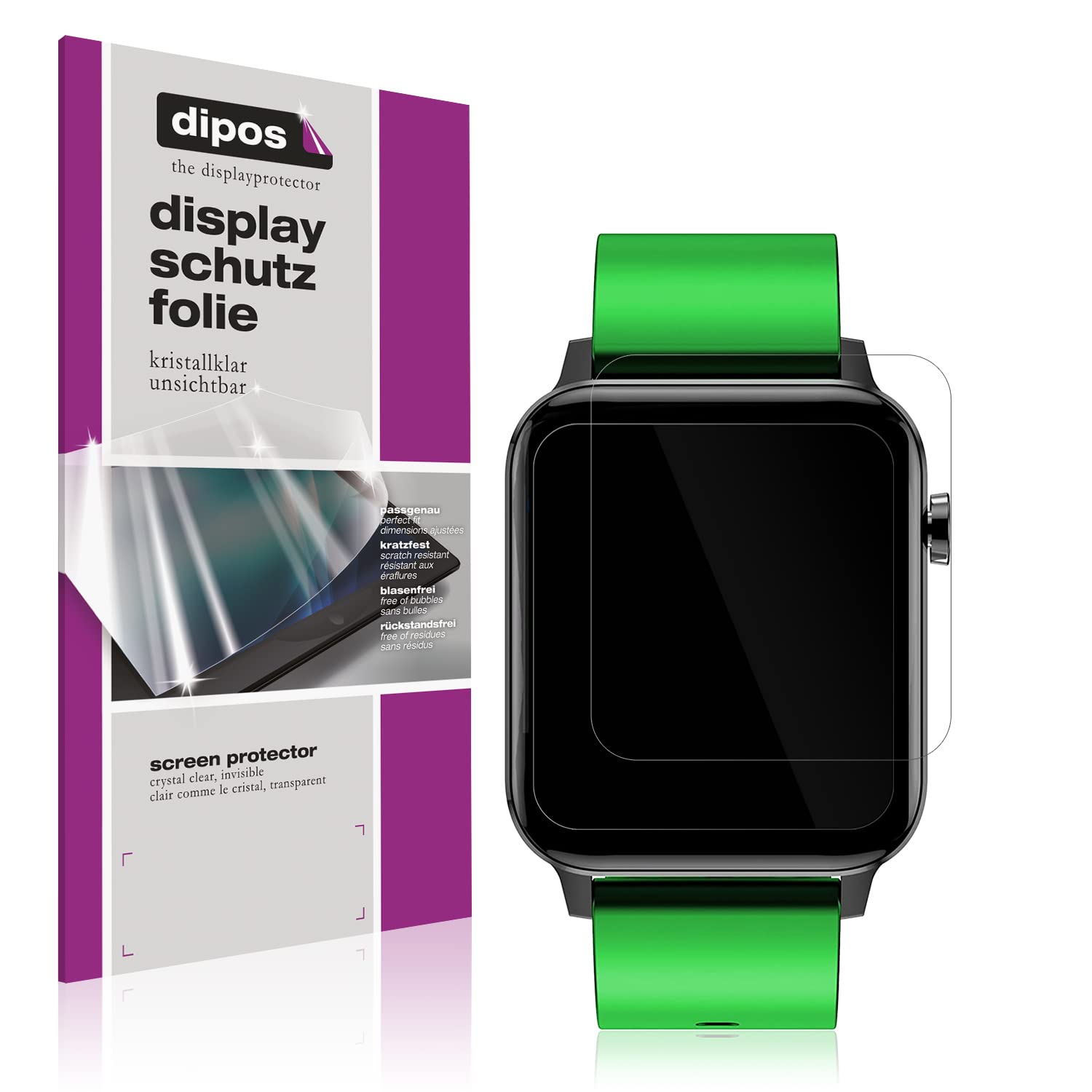 diposI Screen Protector compatible with Judneer 1,4 inch Smartwatch Protection Films clear