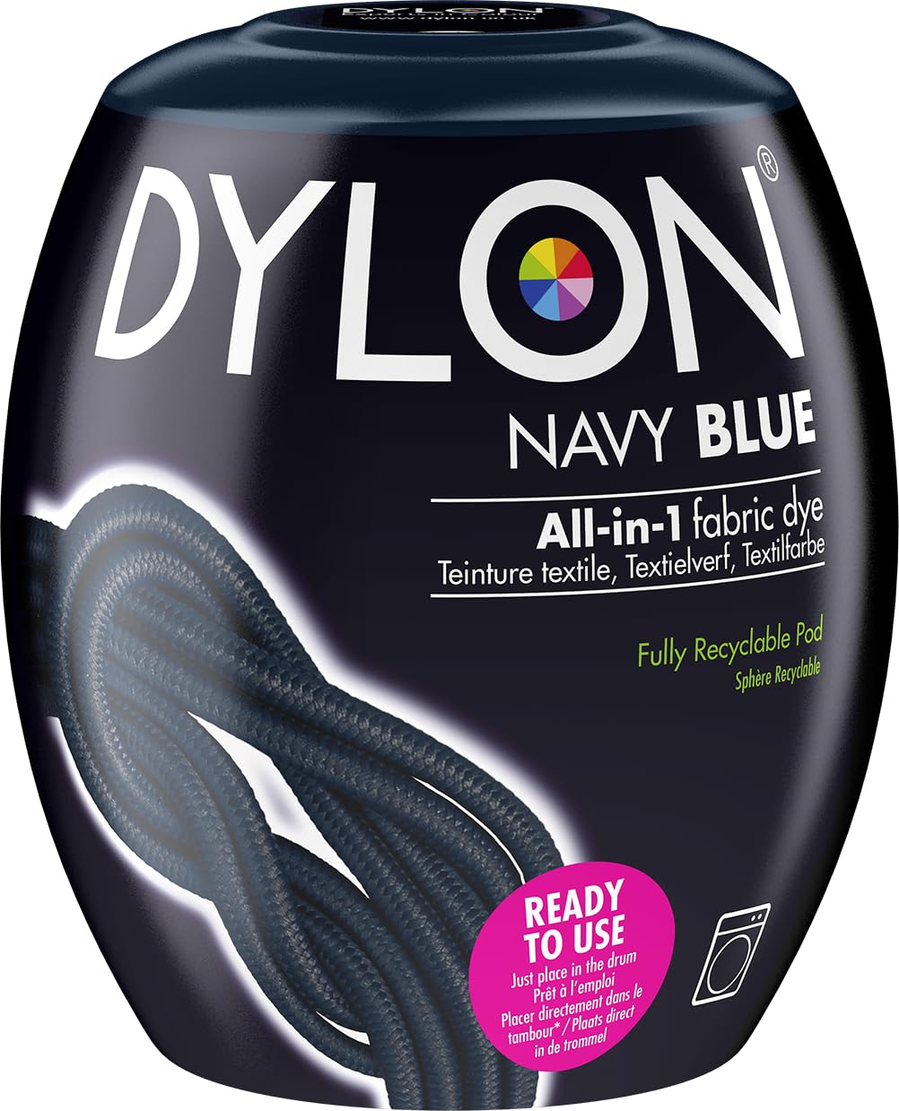 DYLON Washing Machine Fabric Dye Pod for Clothes & Soft Furnishings, Navy Blue , 350g ( Pack of 1)