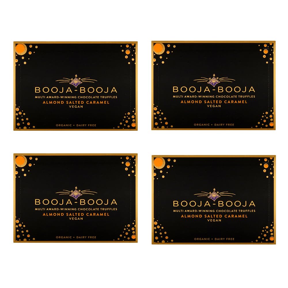 Booja-Booja – Almond Salted Caramel Chocolate Truffles – 8 Truffle Pack 92g (Pack of 4)