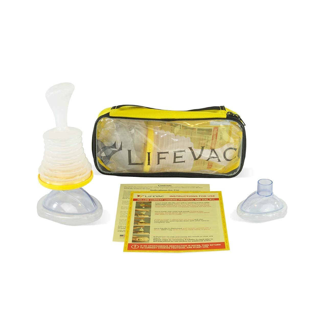 LifeVac Yellow Travel Kit - Portable Suction Rescue Device, First Aid Kit for Kids and Adults, Portable Airway Suction Device for Children and Adults