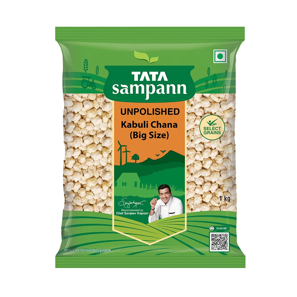 Tata Sampann Unpolished Kabuli Chana (Big Size), 1kg