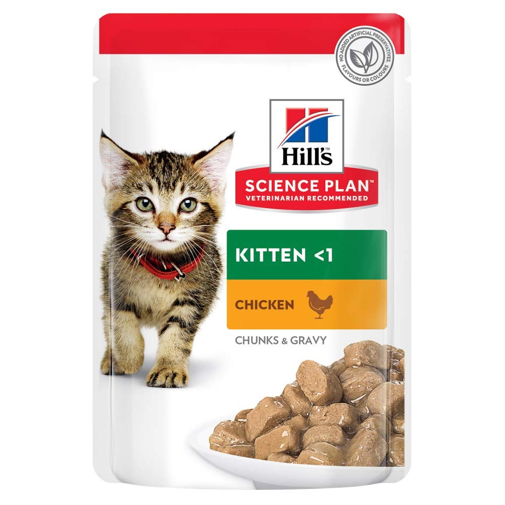 Hill'sScience Tender Chunks in Gravy Kitten Wet Food with Chicken Pouch