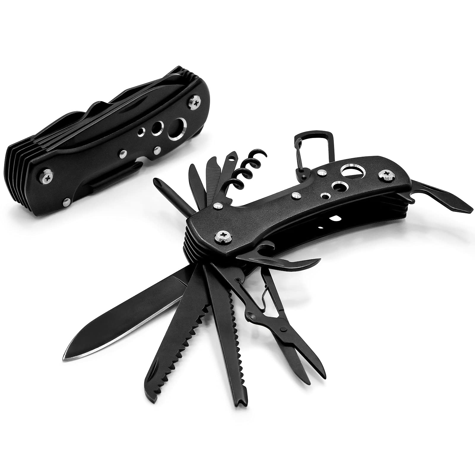 LXMY Swiss Style Pocket Knife,12 in 1 Stainless Steel multi tool knife,Perfect Multi Tool for Camping DIY Outdoor Survival Knife and Camping Knife,Gifts for Dad and All Men.