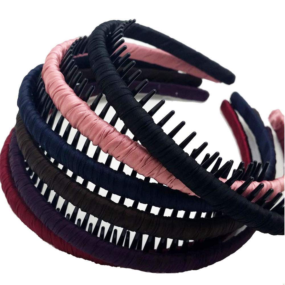 Carykon 6PCS multicolor Headband Teeth Comb Hair Hoop Hairband Hair Accessories for Girls Women, Mixed Colors