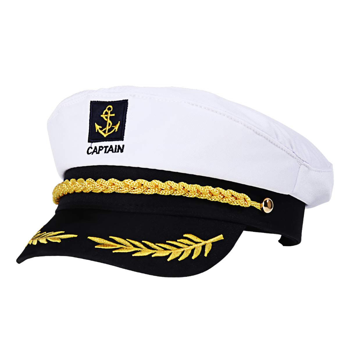 Captain Yacht Hat Embroidered Sailor Captain Cap 8.9 x 6 x 3.5