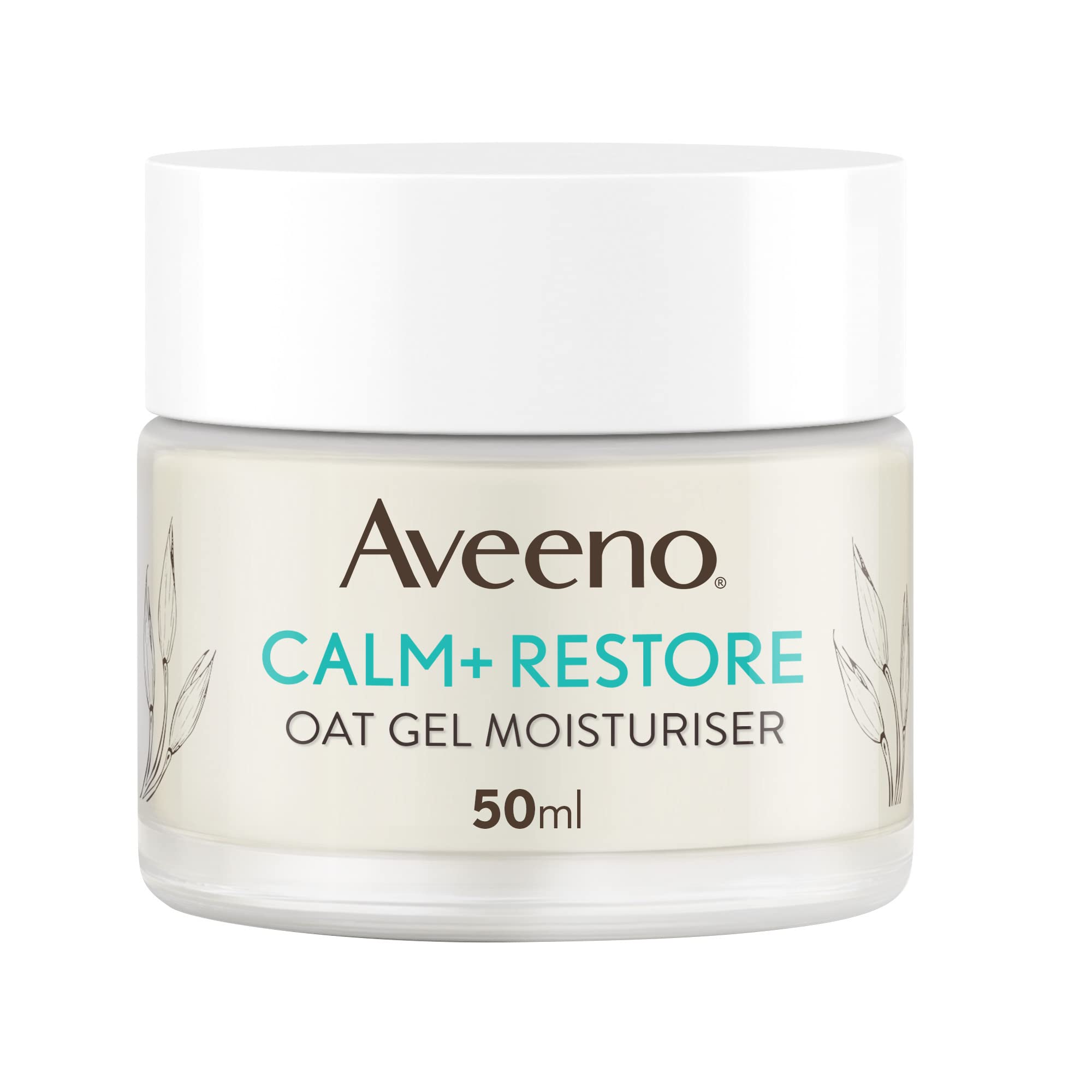 Aveeno Face Calm Plus Restore Oat Gel Moisturiser, For Sensitive Skin, with Calming Feverfew and Restoring Prebiotic Oat, 50 ml (Pack of 1)(Packaging may vary)