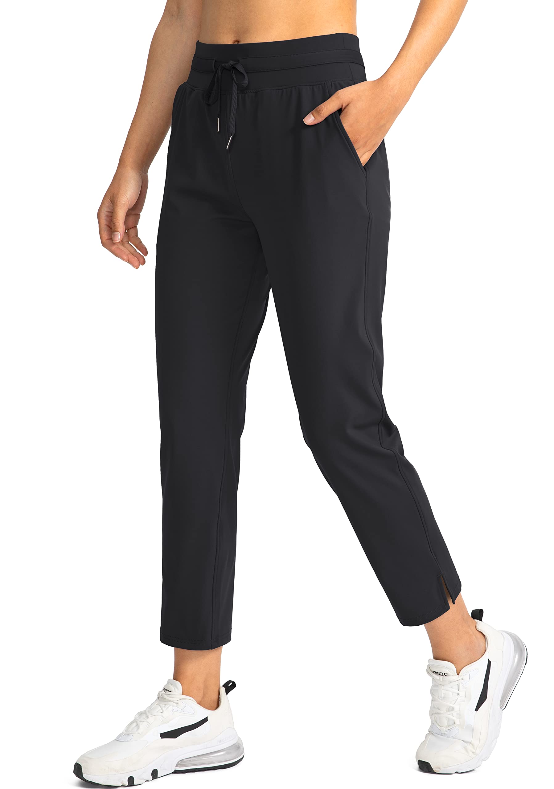 SoothfeelWomen's Golf Pants with 4 Pockets 7/8 Stretch High Wasited Sweatpants Travel Athletic Work Pants for Women