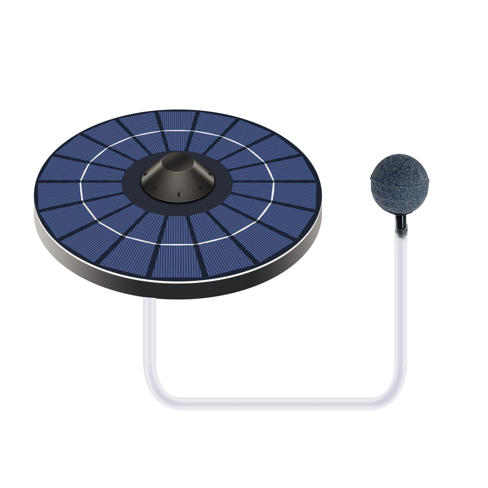 Decdeal Solar Pond Aerator Oxygen Pump with Air Hose and Bubble Stone Floating Water Pond Aerator Fish Tank Oxygenator